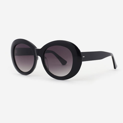 Cambered Round Acetate Unisex Sunglasses 21A8090